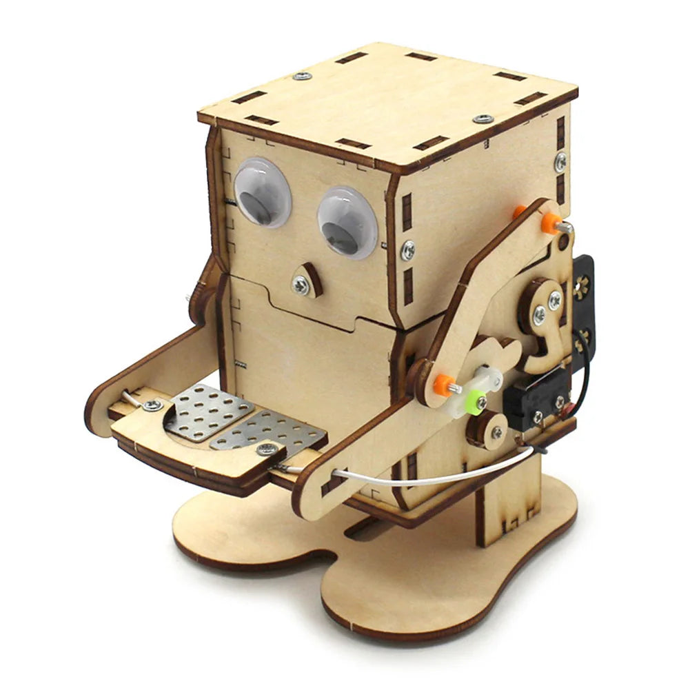DIY Coin-Eating Robot Wooden Model Kit – stem kit photo 6