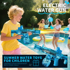 Electric Water Gun with Recoil & LED Lights – Automatic Water Blaster Summer Outdoor Toy for Kids
