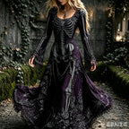 Women's Gothic Skull & Rose Maxi Dress – photo 14