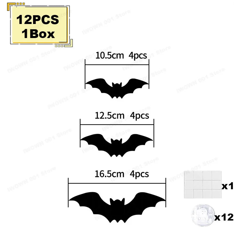 Halloween LED 3D Bat & Spider Wall Stickers – halloween decor photo 7